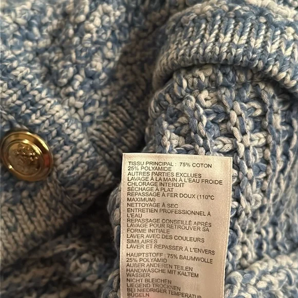 NEW Ba&sh Bash Guspa Cardigan Jacket in  Blue Crochet | size 1 / S - Picture 6 of 12